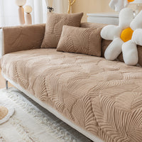 HKM-621139 Universal Solid Color Flannel Sofa Cover - All-Inclusive Dust Protection and Slipcover