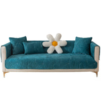 HKM-621139 Universal Solid Color Flannel Sofa Cover - All-Inclusive Dust Protection and Slipcover