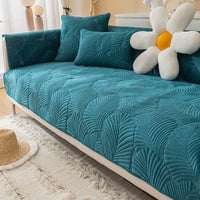 HKM-621139 Universal Solid Color Flannel Sofa Cover - All-Inclusive Dust Protection and Slipcover