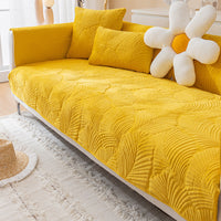 HKM-621139 Universal Solid Color Flannel Sofa Cover - All-Inclusive Dust Protection and Slipcover