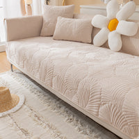 HKM-621139 Universal Solid Color Flannel Sofa Cover - All-Inclusive Dust Protection and Slipcover