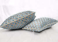 HKM-621203 Sky Blue Polka Dot European Style Throw Pillow - Available in Multiple Sizes