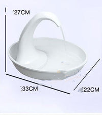 HKM-621267 Swan Design Pet Drinking Fountain - 80 oz Quiet Water Flow for Cats and Dogs, Easy to Clean with Replaceable Filter