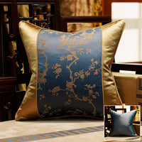 HKM-621395 Blue Chinese Style Cushion Cover for Mahogany Sofa - Elegant Home Fashion Accessory