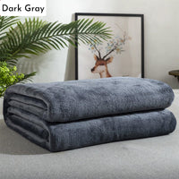 HKM-621395 Lightweight Gray Flannel Fleece Blanket - Soft, Breathable, Versatile Throw for Home and Outdoor Use