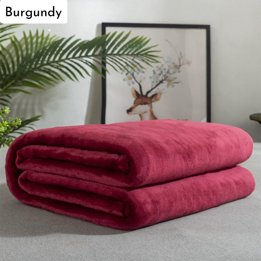 HKM-621395 Lightweight Gray Flannel Fleece Blanket - Soft, Breathable, Versatile Throw for Home and Outdoor Use