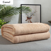 HKM-621395 Lightweight Gray Flannel Fleece Blanket - Soft, Breathable, Versatile Throw for Home and Outdoor Use