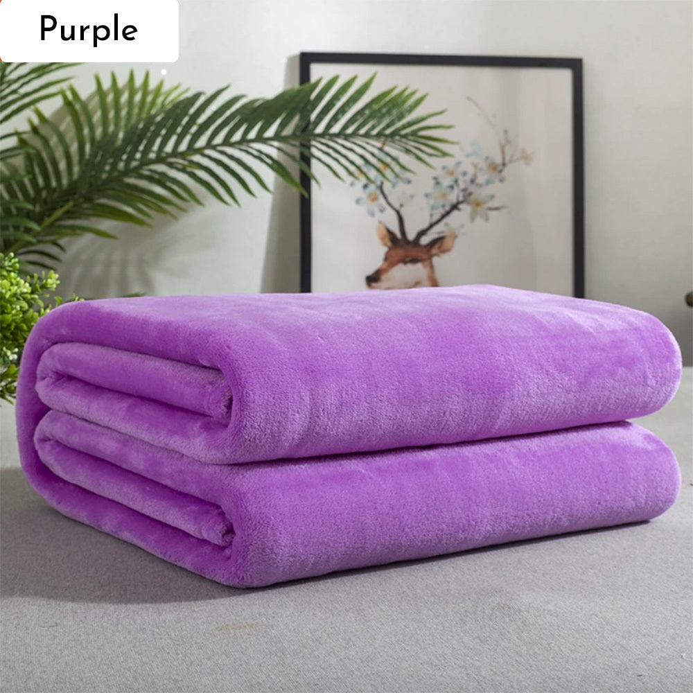 HKM-621395 Lightweight Gray Flannel Fleece Blanket - Soft, Breathable, Versatile Throw for Home and Outdoor Use