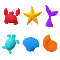 HKM-621395 Ocean Animal Sensory Worry Stones - Silicone Fidget Toy for Kids, Stress Relief and Anxiety Reduction