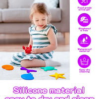 HKM-621395 Ocean Animal Sensory Worry Stones - Silicone Fidget Toy for Kids, Stress Relief and Anxiety Reduction