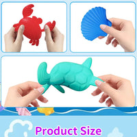 HKM-621395 Ocean Animal Sensory Worry Stones - Silicone Fidget Toy for Kids, Stress Relief and Anxiety Reduction