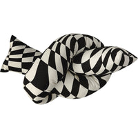 HKM-621523 Checkerboard Cotton Pillow for Modern Home Decor - Square Shape, Various Styles, Includes Filling