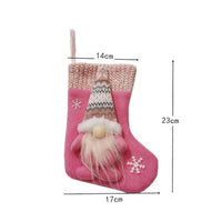 HKM-621523 Festive Flannel Santa Stocking Christmas Ornament Gift Bag - 14x23cm