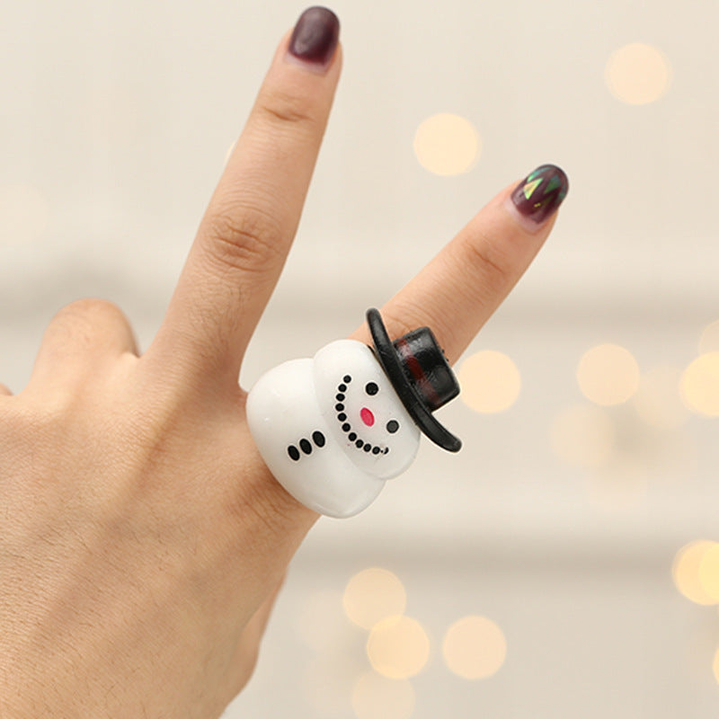 HKM-621843 Christmas Party Finger Light Rings – Assorted Designs in Plastic with 3 Button Electronics