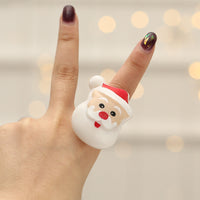HKM-621843 Christmas Party Finger Light Rings – Assorted Designs in Plastic with 3 Button Electronics