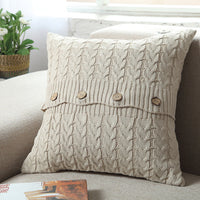 HKM-622291 Cotton Double Twist Knitted Pillowcase 45cm x 45cm, 100% Cotton, Without Core