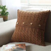 HKM-622291 Cotton Double Twist Knitted Pillowcase 45cm x 45cm, 100% Cotton, Without Core