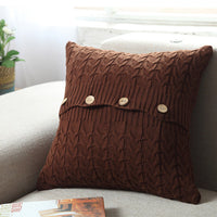 HKM-622291 Cotton Double Twist Knitted Pillowcase 45cm x 45cm, 100% Cotton, Without Core
