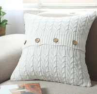 HKM-622291 Cotton Double Twist Knitted Pillowcase 45cm x 45cm, 100% Cotton, Without Core