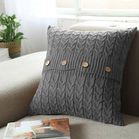 HKM-622291 Cotton Double Twist Knitted Pillowcase 45cm x 45cm, 100% Cotton, Without Core