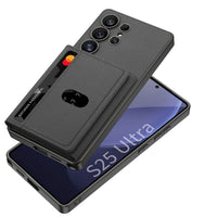 HKM-622483 Magnetic Split Wallet Phone Case with Built-in Wireless Charger and Stand for Samsung
