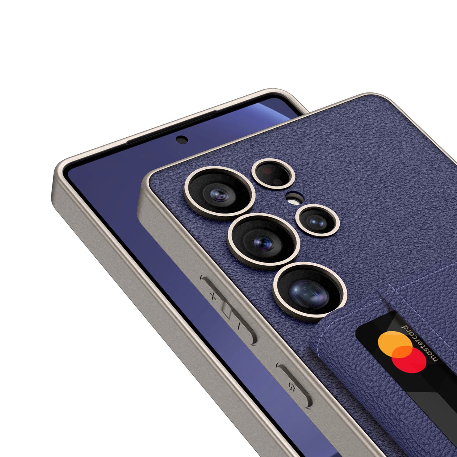HKM-622483 Magnetic Split Wallet Phone Case with Built-in Wireless Charger and Stand for Samsung