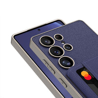 HKM-622483 Magnetic Split Wallet Phone Case with Built-in Wireless Charger and Stand for Samsung