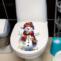 HKM-622483 Waterproof American Style Snowman Christmas Light Wall Stickers – 30x30cm PVC Decor