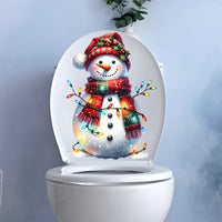 HKM-622483 Waterproof American Style Snowman Christmas Light Wall Stickers – 30x30cm PVC Decor