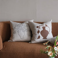 HKM-622547 Linen Embroidery Removable and Washable Sofa Pillow for Living Room - 45x45cm / 50x50cm