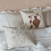 HKM-622547 Linen Embroidery Removable and Washable Sofa Pillow for Living Room - 45x45cm / 50x50cm