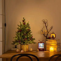 HKM-622675 Flame Retardant 45CM Christmas Tree with Electric Lights - Eco-Friendly Holiday Decoration