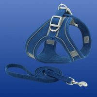 HKM-622739 Deerskin Velvet Cat Leash Vest Chest Harness in Various Colors