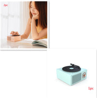 HKM-622739 Portable Bluetooth-Compatible Retro Phonograph Speaker with 1000mAh Battery and USB Interface