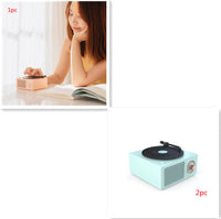 HKM-622739 Portable Bluetooth-Compatible Retro Phonograph Speaker with 1000mAh Battery and USB Interface