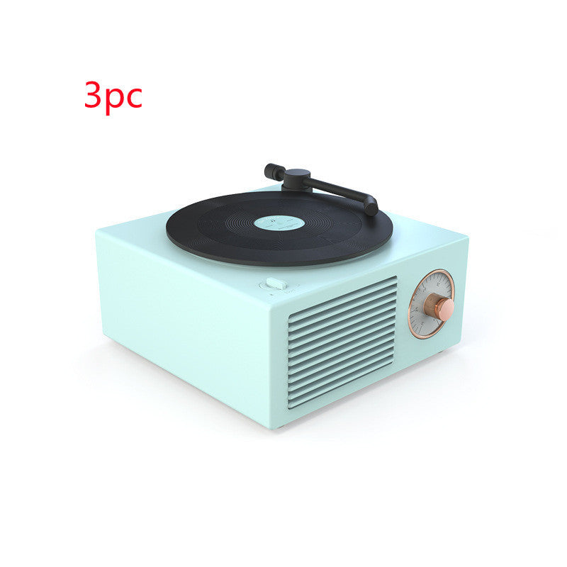 HKM-622739 Portable Bluetooth-Compatible Retro Phonograph Speaker with 1000mAh Battery and USB Interface