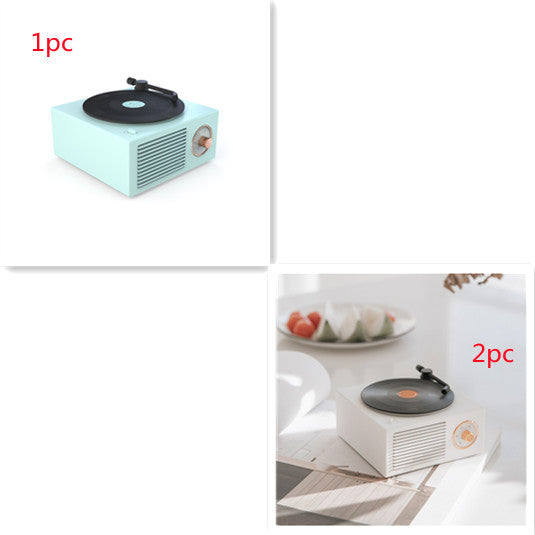 HKM-622739 Portable Bluetooth-Compatible Retro Phonograph Speaker with 1000mAh Battery and USB Interface
