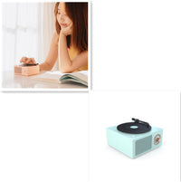 HKM-622739 Portable Bluetooth-Compatible Retro Phonograph Speaker with 1000mAh Battery and USB Interface