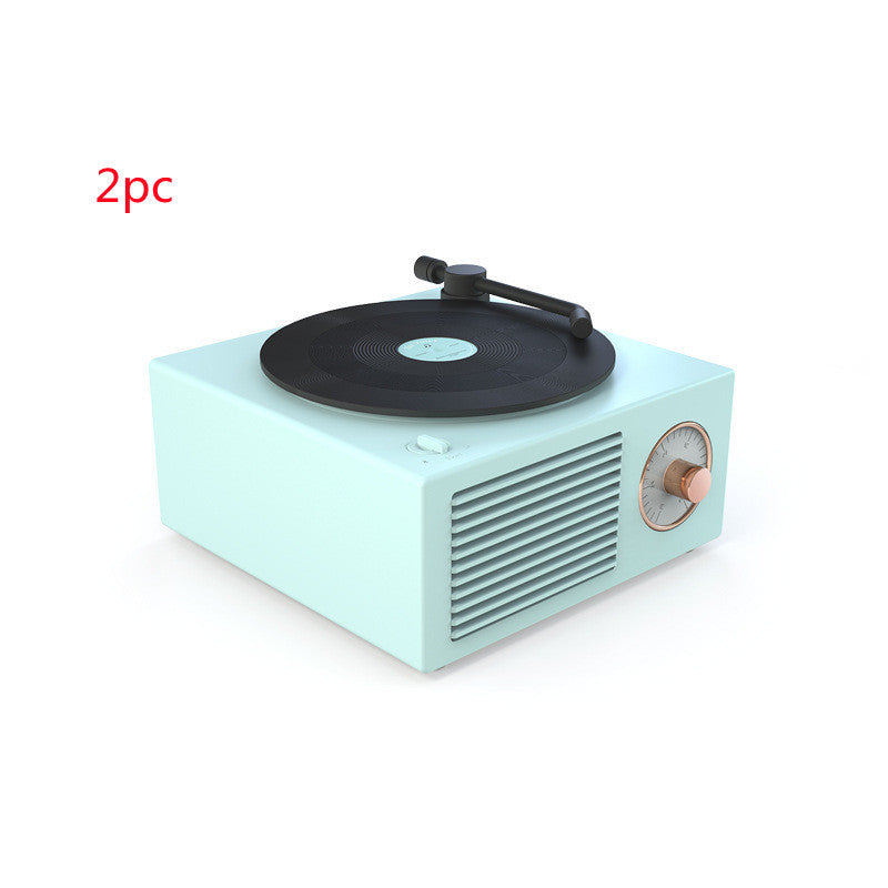 HKM-622739 Portable Bluetooth-Compatible Retro Phonograph Speaker with 1000mAh Battery and USB Interface