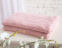 HKM-622867 Bamboo Fiber Knitted Towel Blanket in Striped Design for Summer - Sizes S and M Available
