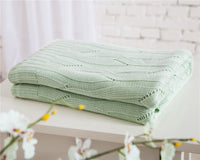 HKM-622867 Bamboo Fiber Knitted Towel Blanket in Striped Design for Summer - Sizes S and M Available