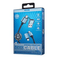 HKM-622931 Braided USB Data Cable for iPhone & Type-C Devices - 1m Length, Black/Silver Options
