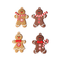 HKM-622995 Gingerbread Man Christmas Ornament - Handcrafted PVC Resin Tree Decoration 7x5cm