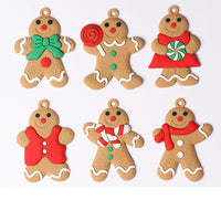HKM-622995 Gingerbread Man Christmas Ornament - Handcrafted PVC Resin Tree Decoration 7x5cm