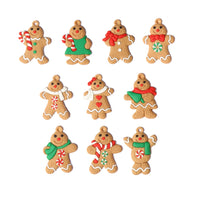 HKM-622995 Gingerbread Man Christmas Ornament - Handcrafted PVC Resin Tree Decoration 7x5cm