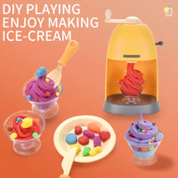 HKM-623123 Colorful Ice Cream Machine Playset with 7 Plasticine Colors and Molds for Kids Ages 3+