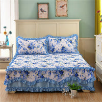 HKM-623379 Cotton Bed Skirt with Floral Pattern – Available in 150x200cm and 180x200cm Sizes