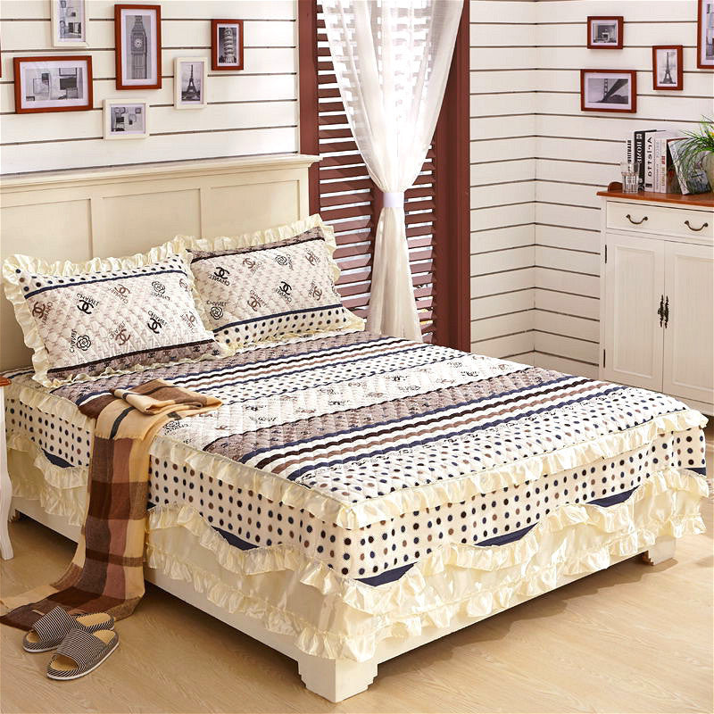 HKM-623379 Cotton Bed Skirt with Floral Pattern – Available in 150x200cm and 180x200cm Sizes