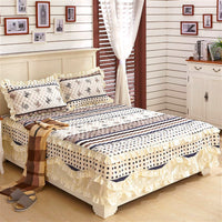 HKM-623379 Cotton Bed Skirt with Floral Pattern – Available in 150x200cm and 180x200cm Sizes