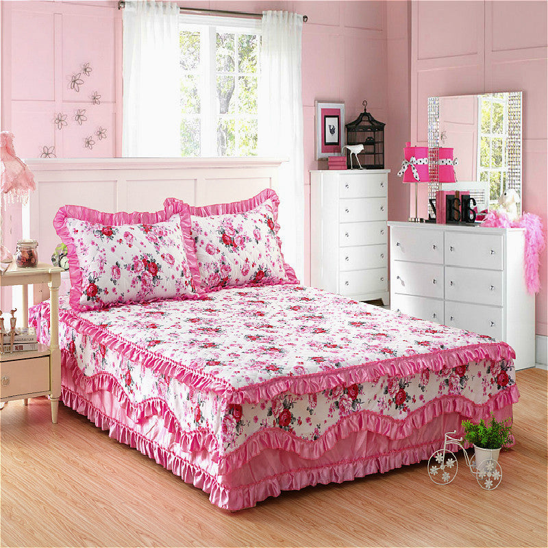 HKM-623379 Cotton Bed Skirt with Floral Pattern – Available in 150x200cm and 180x200cm Sizes